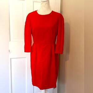 J Crew Red Sheath Dress